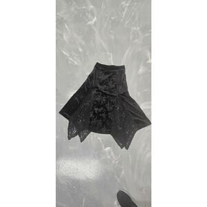 Hot Topic Cosmic Aura Black velvet lace Hanky Skirt w/roses moons and scorpions